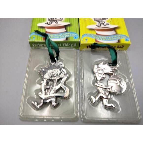 CAT IN THE HAT--silver plated classic ornaments Lot Of 2 - Picture 2 of 4